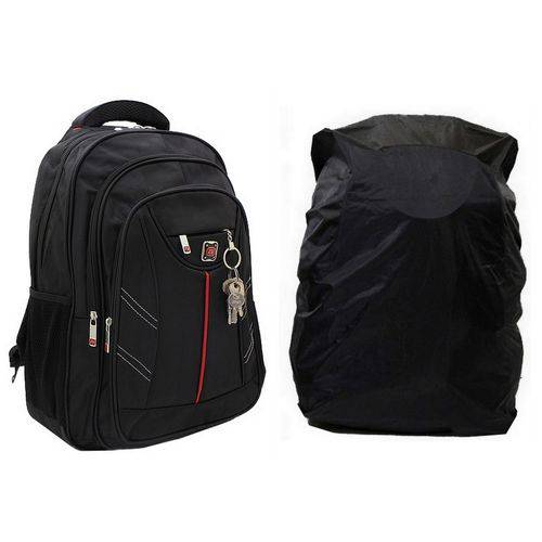 Tamanhos, Medidas e Dimensões do produto Mochila Pasta Social Masculina Preta Notebook 24L + Capa de Chuva