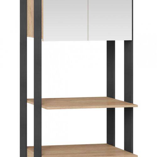 Tamanhos, Medidas e Dimensões do produto Módulo Closet com Espelho 2 Portas Clothes Be Mobiliário Carvalho Mel/Espresso