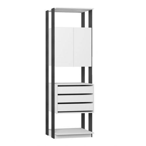 Tamanhos, Medidas e Dimensões do produto Módulo Closet 2 Portas 3 Gavetas Clothes Be Mobiliário Branco/Espresso