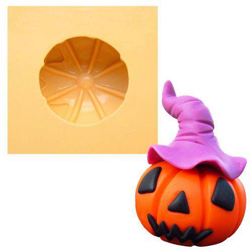 Tamanhos, Medidas e Dimensões do produto Molde de Silicone para Biscuit Casa da Arte - Modelo: Abóbora Halloween 1242