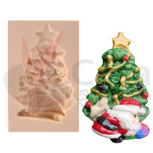 Tamanhos, Medidas e Dimensões do produto Molde de Silicone para Biscuit Casa da Arte - Modelo: Árvore de Natal com Estrela N002