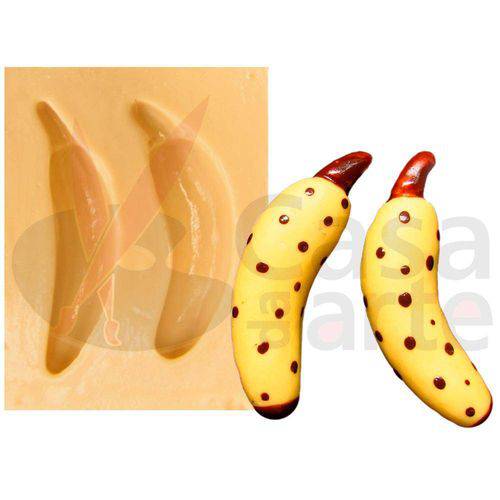 Tamanhos, Medidas e Dimensões do produto Molde de Silicone para Biscuit Casa da Arte - Modelo: Banana Pequena 280