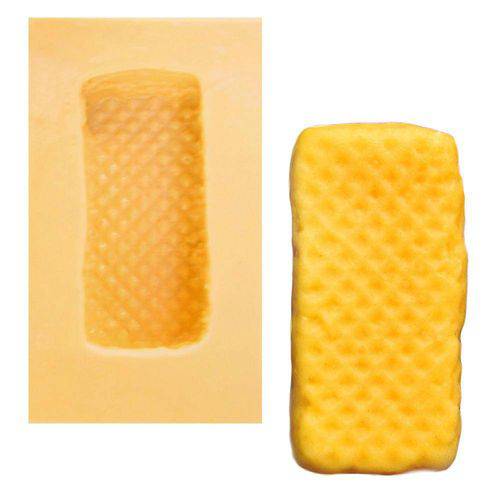 Tamanhos, Medidas e Dimensões do produto Molde de Silicone para Biscuit Casa da Arte - Modelo: Bolacha Waffer Grande 271