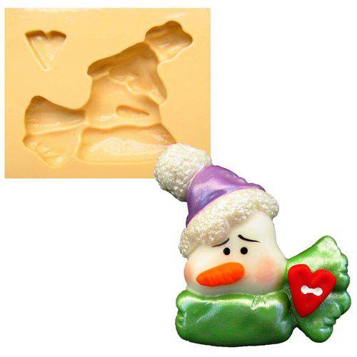 Tamanhos, Medidas e Dimensões do produto Molde de Silicone para Biscuit Casa da Arte - Modelo: Boneco de Neve Coração 68