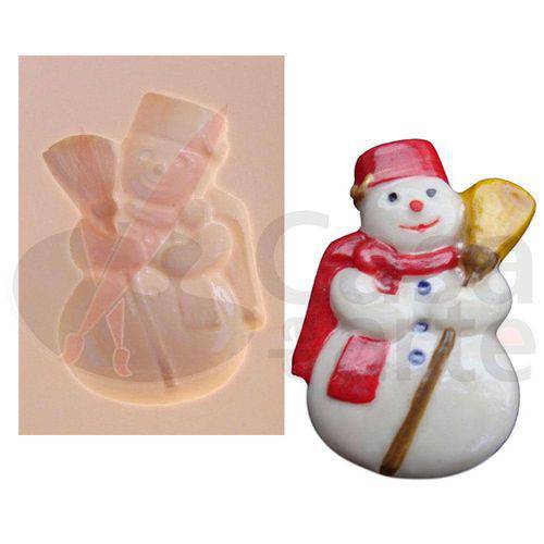 Tamanhos, Medidas e Dimensões do produto Molde de Silicone para Biscuit Casa da Arte - Modelo: Boneco de Neve Pequeno N004