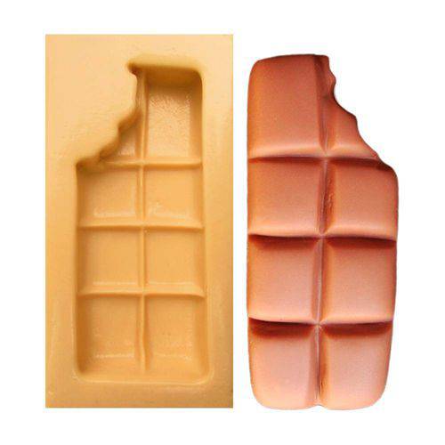 Tamanhos, Medidas e Dimensões do produto Molde de Silicone para Biscuit Casa da Arte - Modelo: Chocolate em Barra Mordida 1192