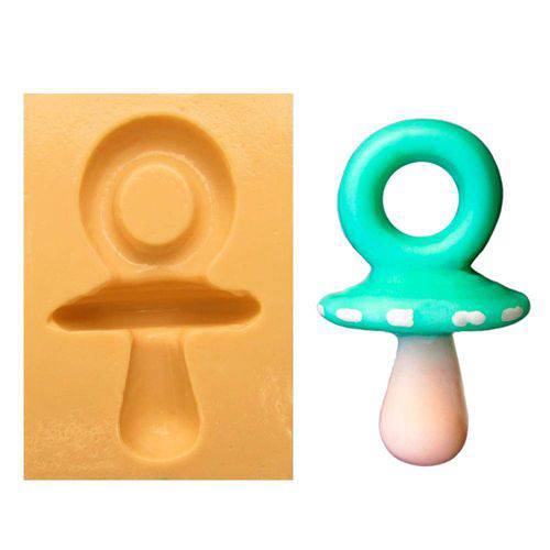 Tamanhos, Medidas e Dimensões do produto Molde de Silicone para Biscuit Casa da Arte - Modelo: Chupeta Pequena 1134