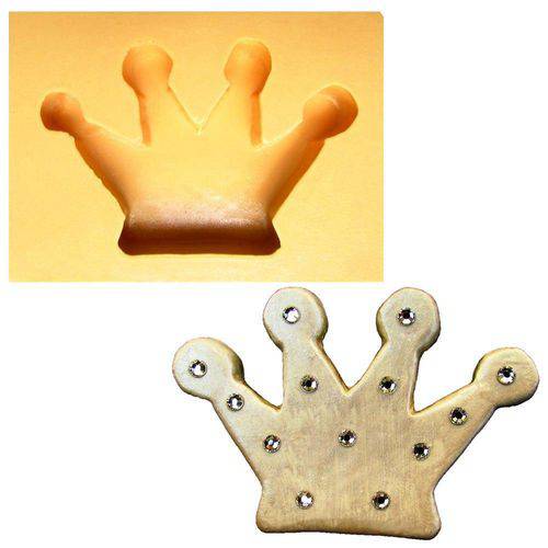 Tamanhos, Medidas e Dimensões do produto Molde de Silicone para Biscuit Casa da Arte - Modelo: Coroa Grande 1263