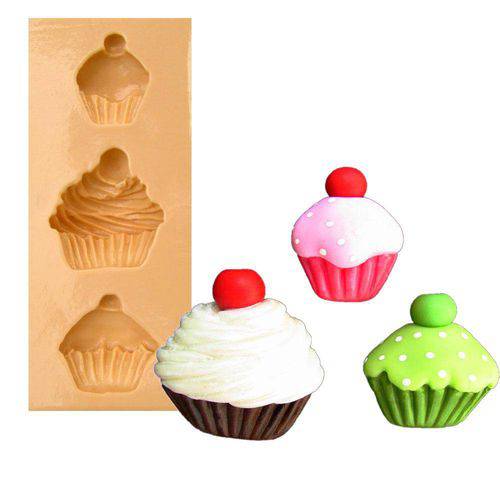 Tamanhos, Medidas e Dimensões do produto Molde de Silicone para Biscuit Casa da Arte - Modelo: Cupcakes Pequeno 1235