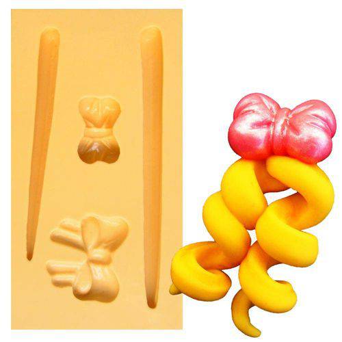 Tamanhos, Medidas e Dimensões do produto Molde de Silicone para Biscuit Casa da Arte - Modelo: Fios de Cabelo 1248