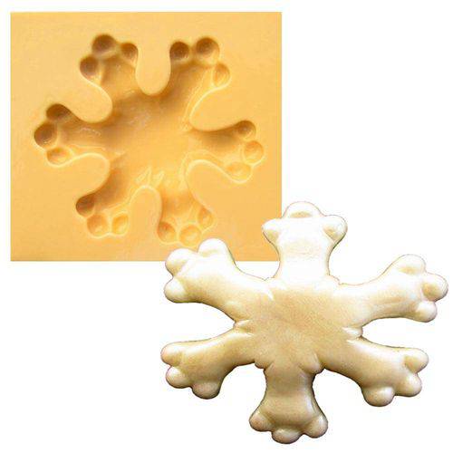 Tamanhos, Medidas e Dimensões do produto Molde de Silicone para Biscuit Casa da Arte - Modelo: Flocos de Neve 1287