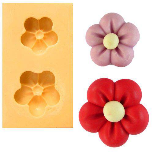 Tamanhos, Medidas e Dimensões do produto Molde de Silicone para Biscuit Casa da Arte - Modelo: Flores Pequena 637