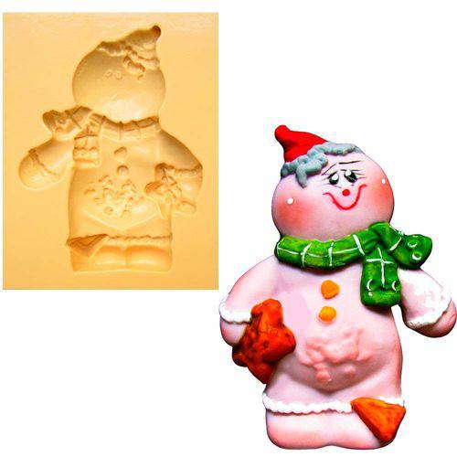 Tamanhos, Medidas e Dimensões do produto Molde de Silicone para Biscuit Casa da Arte - Modelo: Ginger com Cachecol 55