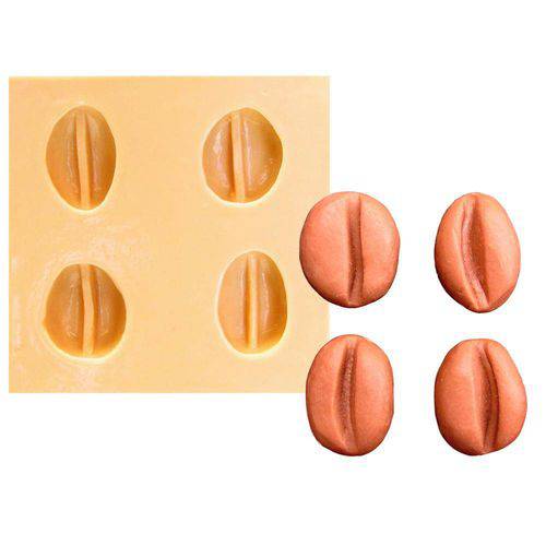 Tamanhos, Medidas e Dimensões do produto Molde de Silicone para Biscuit Casa da Arte - Modelo: Grãos de Café 274