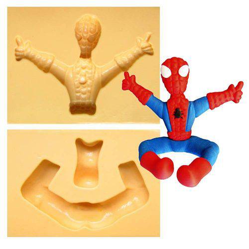 Tamanhos, Medidas e Dimensões do produto Molde de Silicone para Biscuit Casa da Arte - Modelo: Homem Aranha Sentado 1262