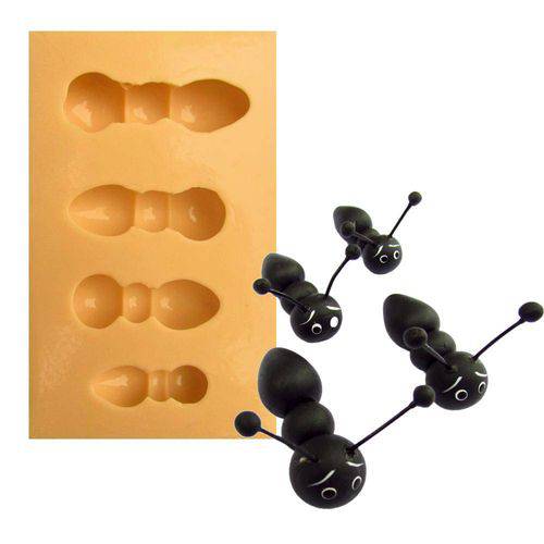 Tamanhos, Medidas e Dimensões do produto Molde de Silicone para Biscuit Casa da Arte - Modelo: Kit de Formigas 1174