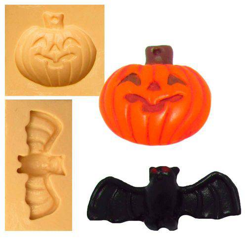 Tamanhos, Medidas e Dimensões do produto Molde de Silicone para Biscuit Casa da Arte - Modelo: Kit de Halloween 1182