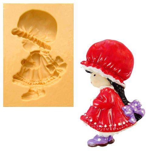 Tamanhos, Medidas e Dimensões do produto Molde de Silicone para Biscuit Casa da Arte - Modelo: Menina Carinhosa 570