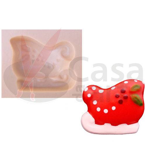 Tamanhos, Medidas e Dimensões do produto Molde de Silicone para Biscuit Casa da Arte - Modelo: Mini Trenó N039