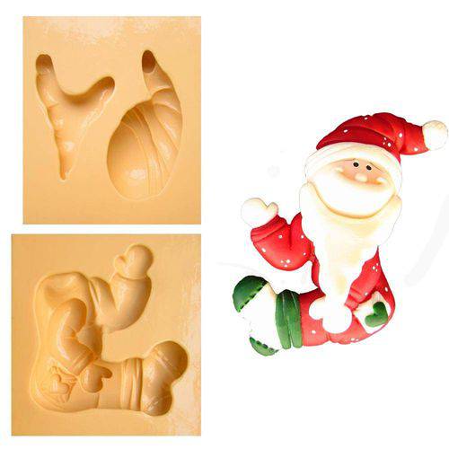 Tamanhos, Medidas e Dimensões do produto Molde de Silicone para Biscuit Casa da Arte - Modelo: Papai Noel de Lado 69