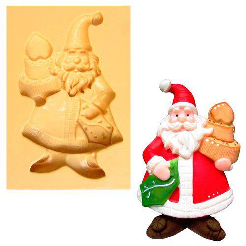 Tamanhos, Medidas e Dimensões do produto Molde de Silicone para Biscuit Casa da Arte - Modelo: Papai Noel Festivo 51