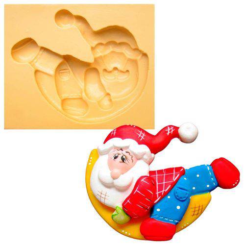 Tamanhos, Medidas e Dimensões do produto Molde de Silicone para Biscuit Casa da Arte - Modelo: Papai Noel na Lua 52