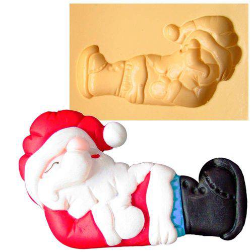 Tamanhos, Medidas e Dimensões do produto Molde de Silicone para Biscuit Casa da Arte - Modelo: Papai Noel Soneca 58