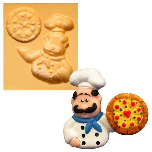 Tamanhos, Medidas e Dimensões do produto Molde de Silicone para Biscuit Casa da Arte - Modelo: Pizzaiolo 1272