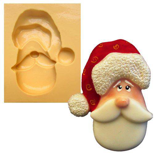 Tamanhos, Medidas e Dimensões do produto Molde de Silicone para Biscuit Casa da Arte - Modelo: Rosto de Noel Grande 64