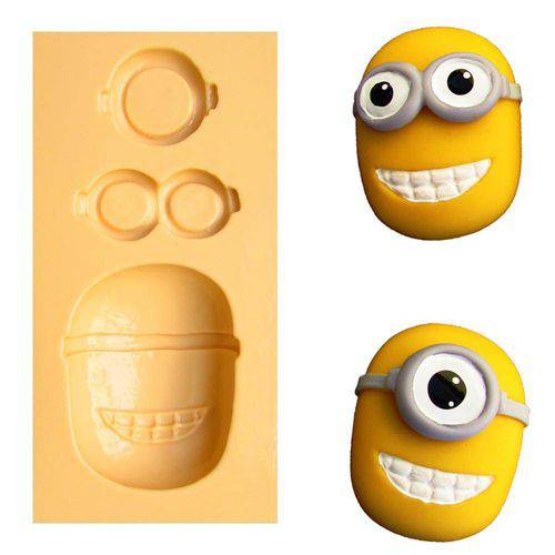 Tamanhos, Medidas e Dimensões do produto Molde de Silicone para Biscuit Casa da Arte - Modelo: Rosto do Minions 1278