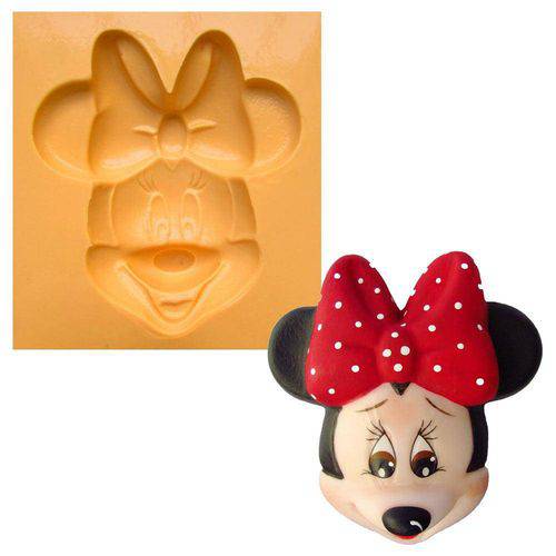 Tamanhos, Medidas e Dimensões do produto Molde de Silicone para Biscuit Casa da Arte - Modelo: Rosto Grande da Minnie 1275