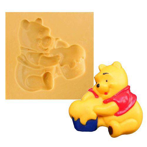 Tamanhos, Medidas e Dimensões do produto Molde de Silicone para Biscuit Casa da Arte - Modelo: Urso Puff Grande 562