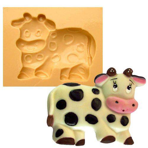 Tamanhos, Medidas e Dimensões do produto Molde de Silicone para Biscuit Casa da Arte - Modelo: Vaquinha Grande 833