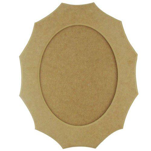 Tamanhos, Medidas e Dimensões do produto Moldura de Espelho Oval de Mdf Madeira Crua G - Tamanho: 45 X 36 Cm