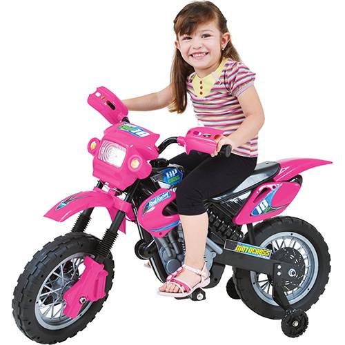 Tamanhos, Medidas e Dimensões do produto Moto Elétrica Infantil Motocross Rosa - Homeplay
