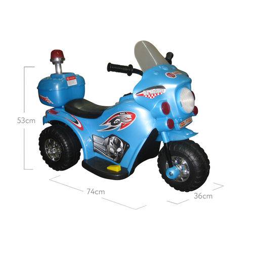 Tamanhos, Medidas e Dimensões do produto Moto Elétrica Infantil Triciclo Elétrico BZ Cycle Azul com Luz de Farol e Sirene Barzi Motors
