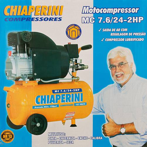 Tamanhos, Medidas e Dimensões do produto Motocompressor Chiaperini 7.6/24L 2HP - Sem Kit