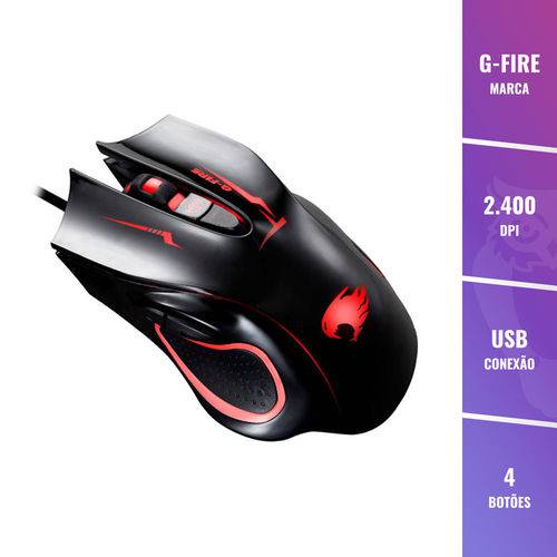 Tamanhos, Medidas e Dimensões do produto Mouse Gamer G-Fire MOGT2 Preto