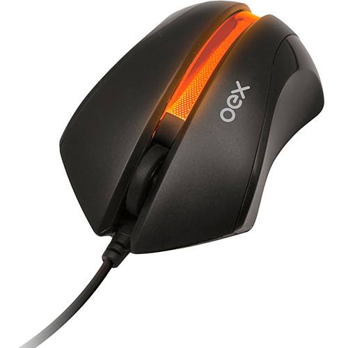 Tamanhos, Medidas e Dimensões do produto Mouse Gamer MS-302 OEX Óptico Lighting Laranja 1000 Dpi - PC