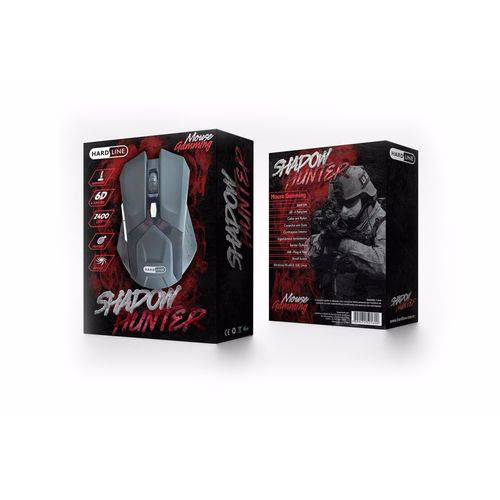 Tamanhos, Medidas e Dimensões do produto Mouse HARDLINE HL-SHM Shadow Hunter Gaming USB 2400 DPI
