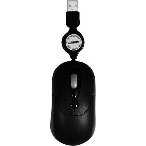 Tamanhos, Medidas e Dimensões do produto Mouse Mini Retrátil USB Preto - Kross Elegance