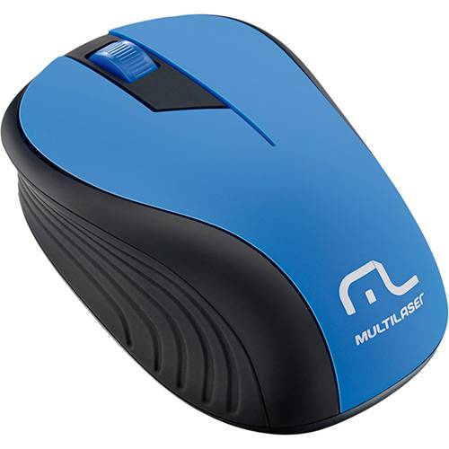 Tamanhos, Medidas e Dimensões do produto Mouse Sem Fio Preto e Azul USB - Multilaser