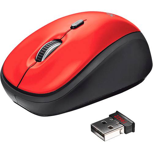 Tamanhos, Medidas e Dimensões do produto Mouse Sem Fio Trust YVI - Vermelho
