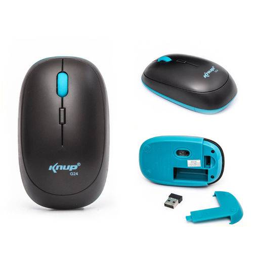Tamanhos, Medidas e Dimensões do produto Mouse Sem Fio Wireless 2.4ghz 1600dpi PC Computador Notebook – Knup G24