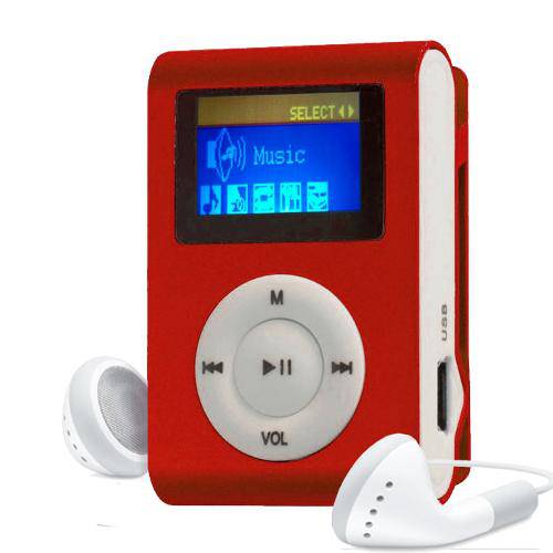 Tamanhos, Medidas e Dimensões do produto MP3 Player com Entrada SD e Fone de Ouvido Vermelho