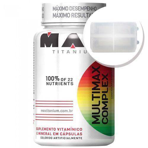 Tamanhos, Medidas e Dimensões do produto Multimax Complex - 90 Cápsulas + Porta Cápsulas Transparente - Max Titanium