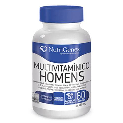 Tamanhos, Medidas e Dimensões do produto Multivitamínico para Homens - Nutrigenes - Ref.: 129 - 60 Cápsulas de 560 Mg