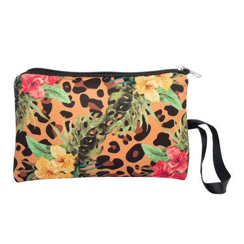 Tamanhos, Medidas e Dimensões do produto Necessaire Clássica em Neoprene Tritengo - Animal Floral