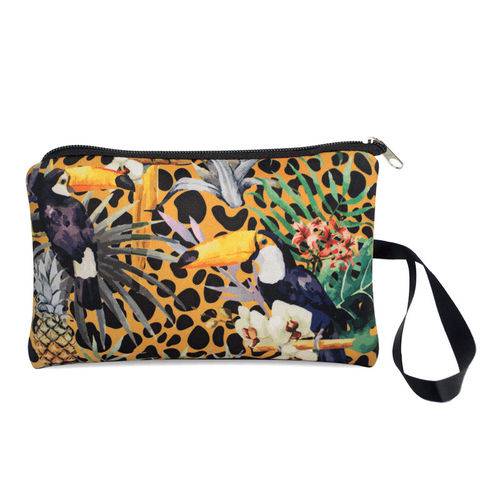 Tamanhos, Medidas e Dimensões do produto Necessaire Clássica em Neoprene Tritengo - Onça Tucano Floral