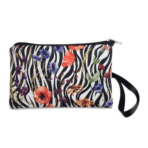 Tamanhos, Medidas e Dimensões do produto Necessaire Clássica em Neoprene Tritengo - Zebra Floral